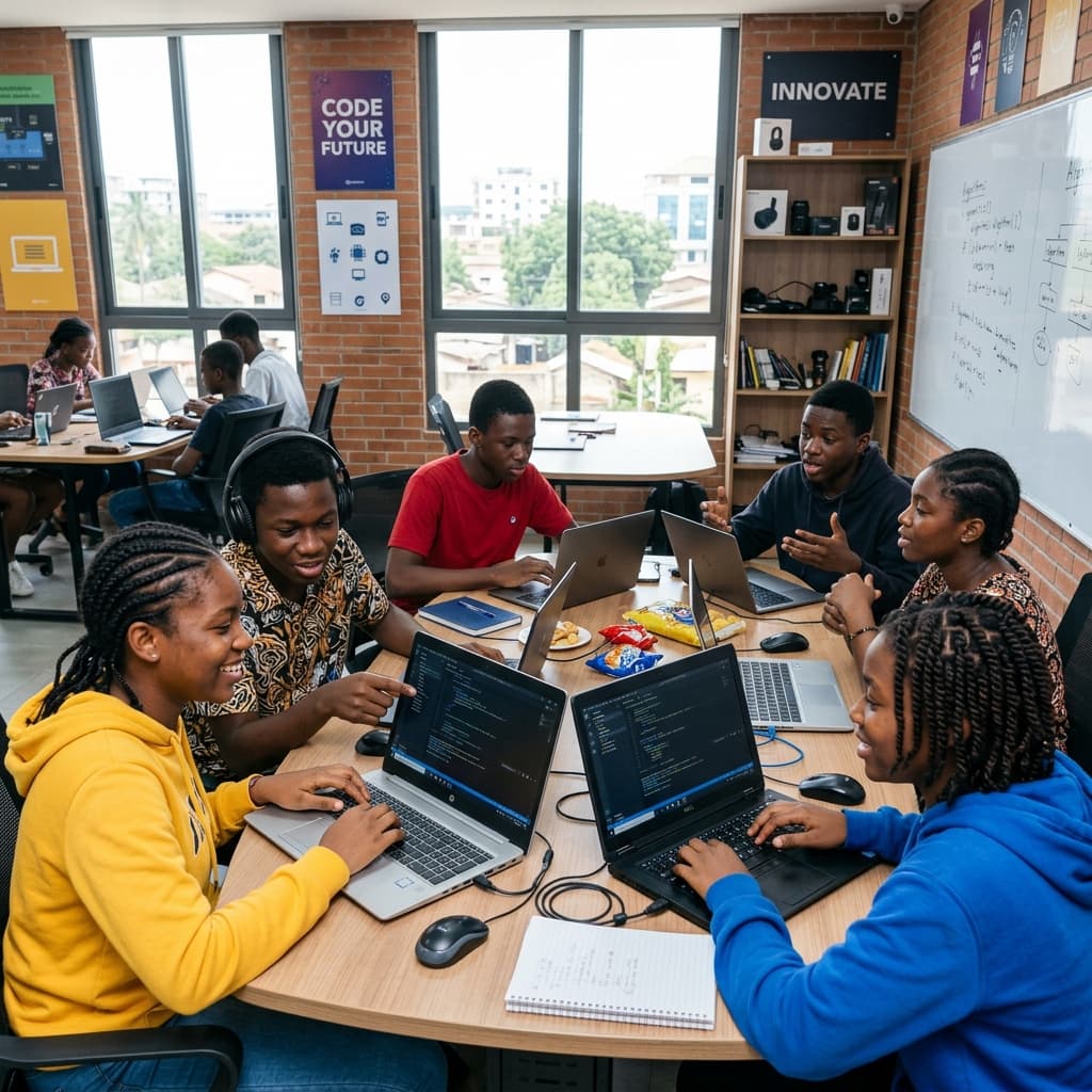 Teenagers coding